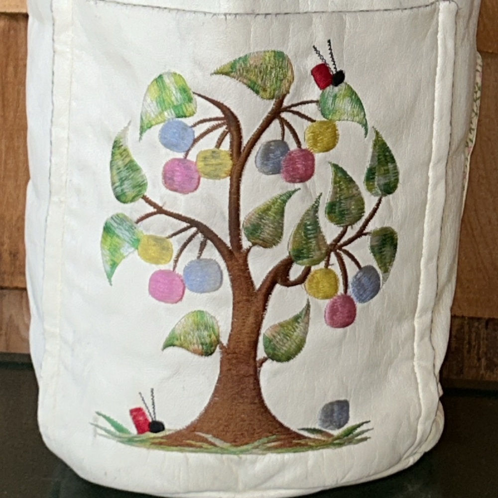 Bags by TJ leather tree snail bee embroidery handmade bucket bag